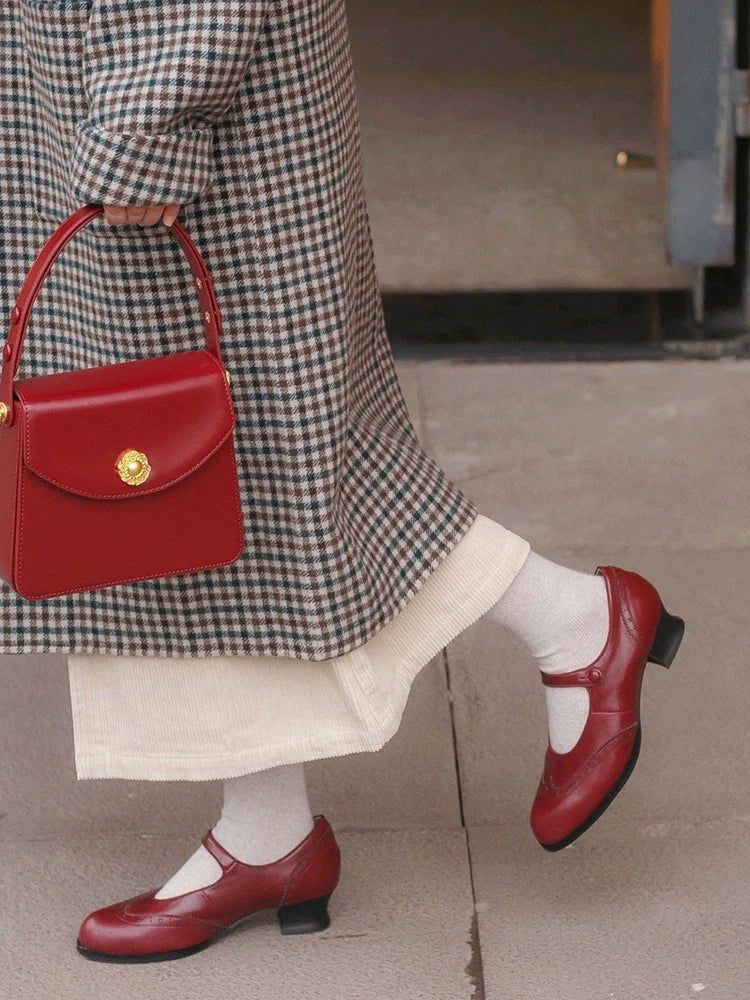 Маргарита 玛格丽特 Туфли школьницы 1920-х годов, репродукция из воловьей кожи