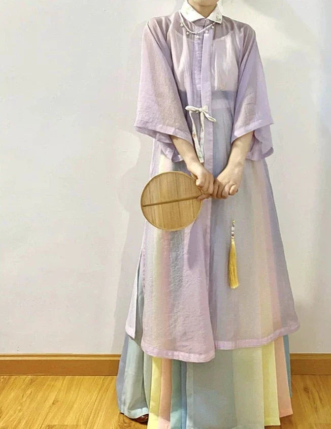 Cai Hong 彩虹 Rainbow Song Ming Jupe Mamian en mousseline de soie