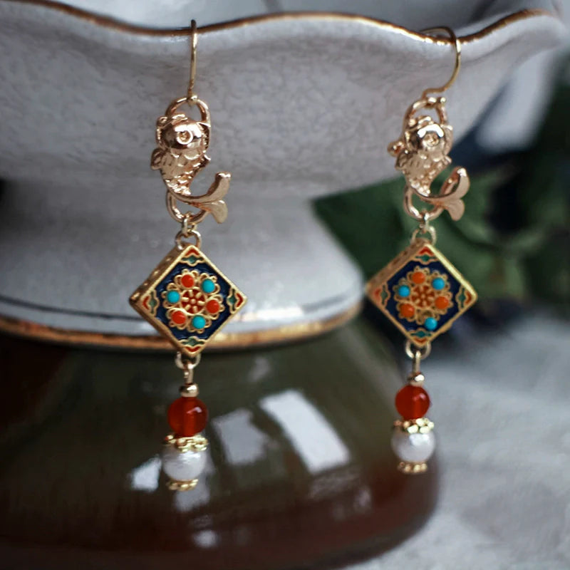 Hao Yun 好运连连 Boucles d'oreilles porte-bonheur