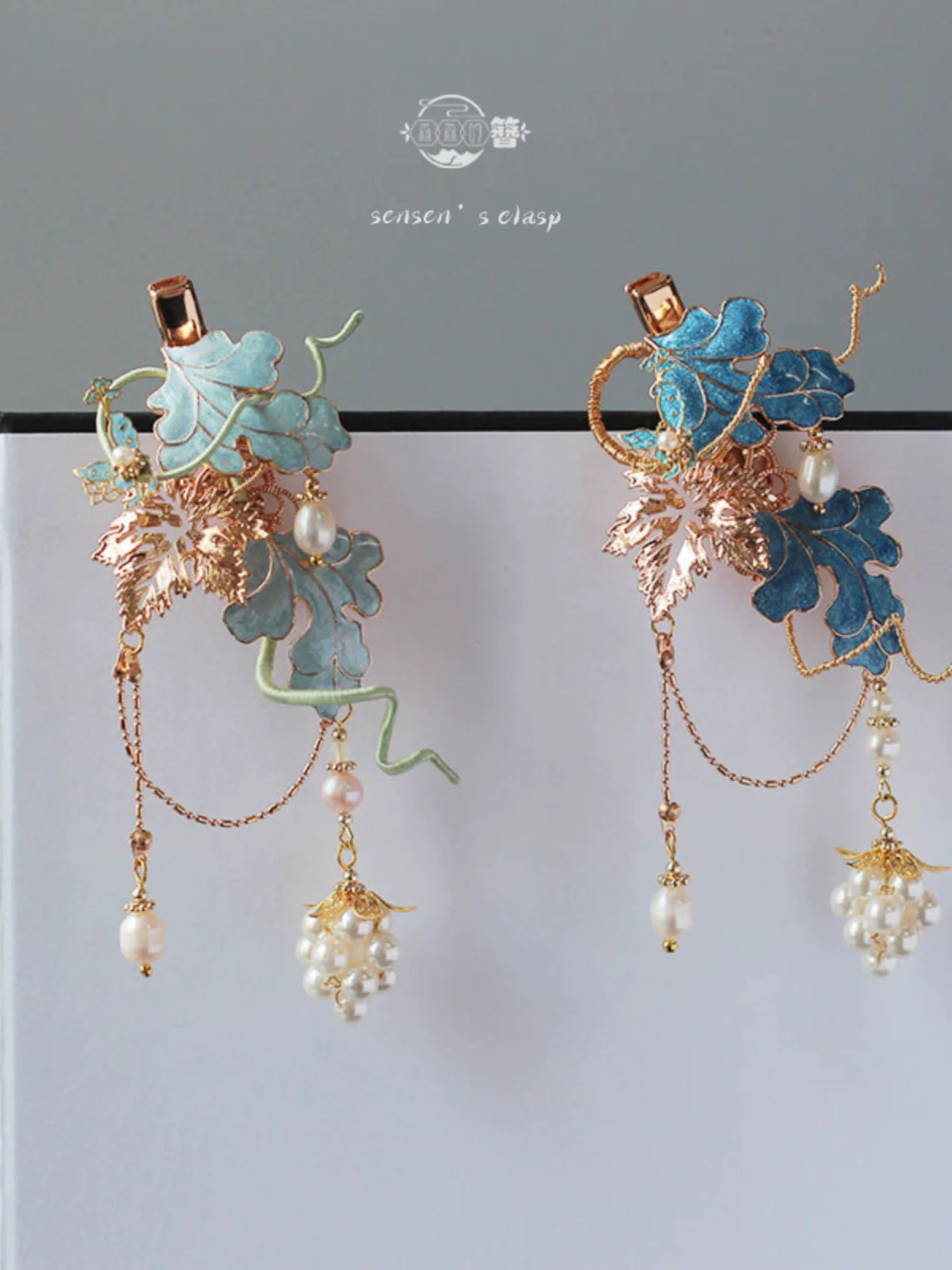 Pu Tao Jing 葡萄精 Grape Spirit New Chinese Style Pearl Hairclips