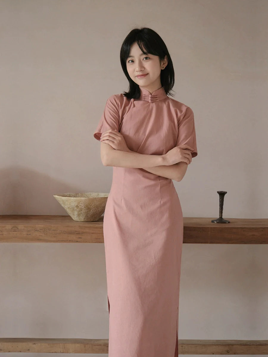 Оуэ 藕荷 Растение Рами Бледный Лотос Daily Qipao