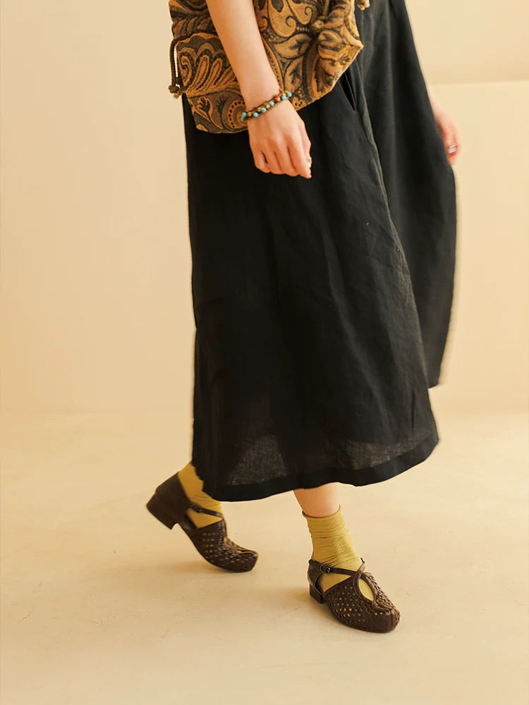 Модернизированные сандалии из воловьей кожи Hu Tao 胡桃 из орехового дерева времен династии Тан