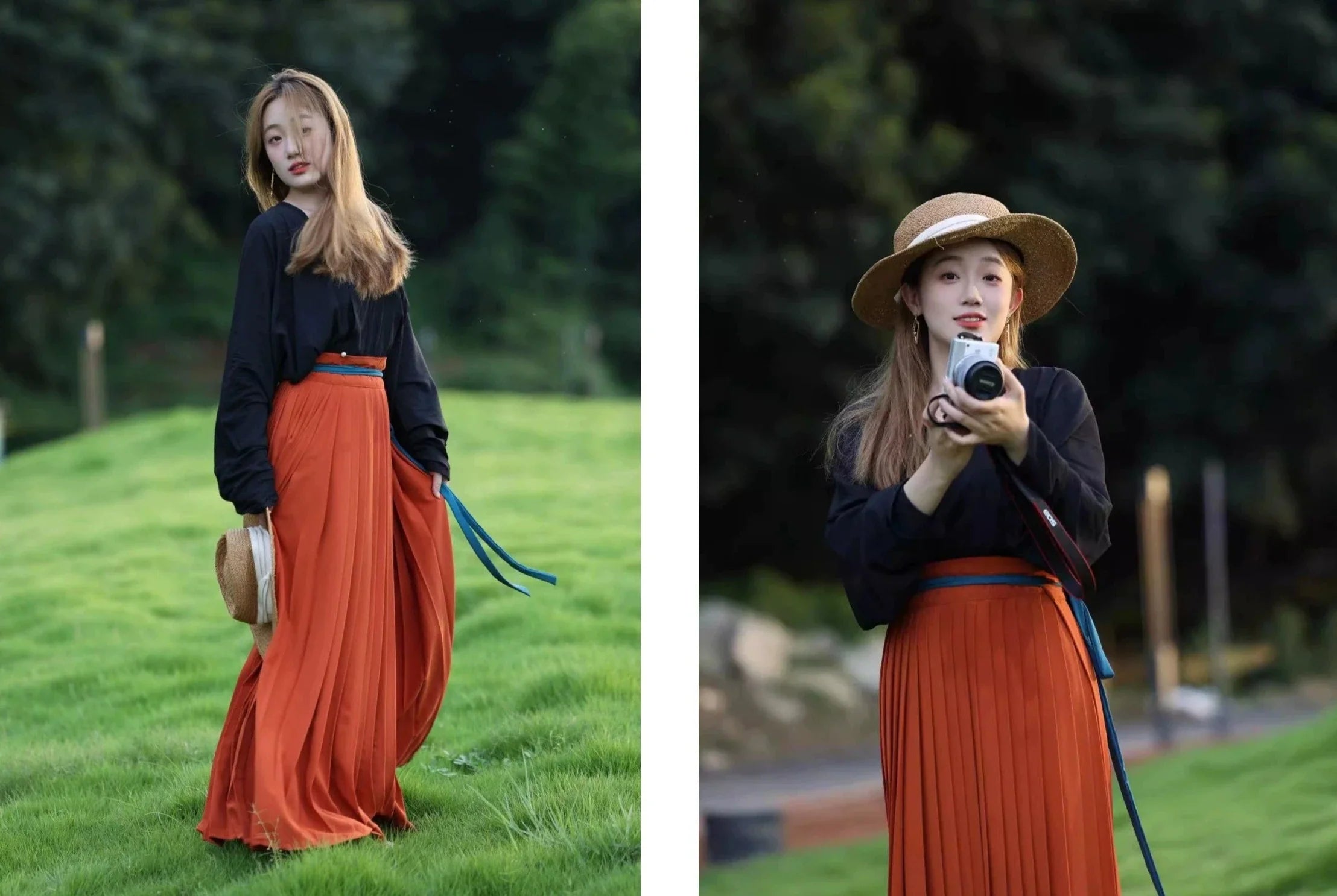 Caiqun 彩裙 Базовая разноцветная юбка Baidiequn