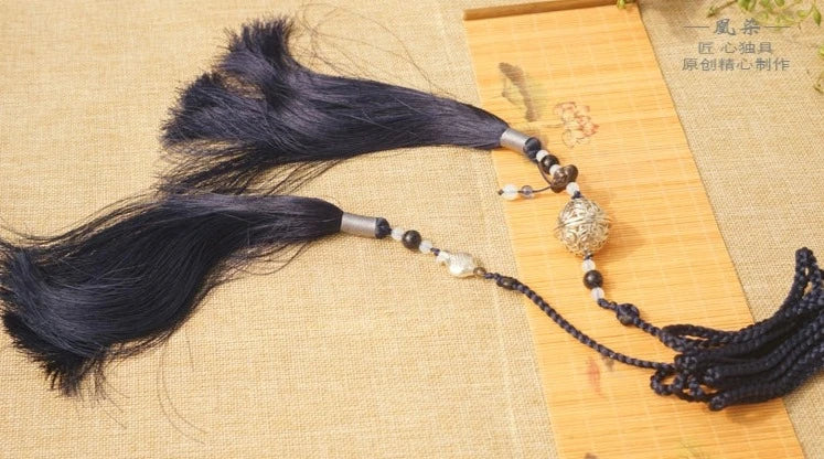 Yufu 渔夫 Рыбацкий пояс с кисточками, унисекс, аксессуар Hanfu