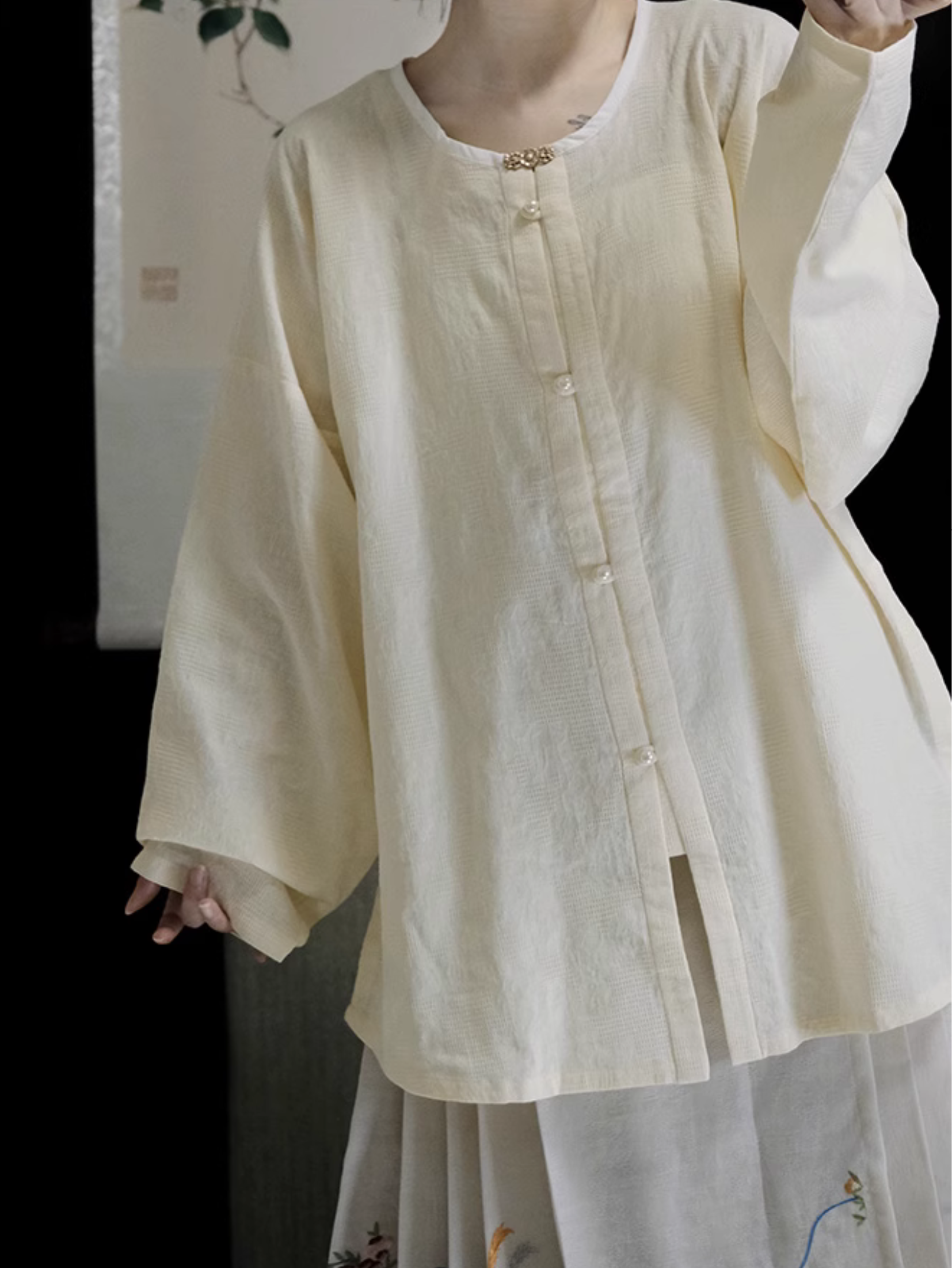 Дэн Та 蛋挞 Яичный пирог династии Мин Юаньлин Шань Топ из чистого хлопка