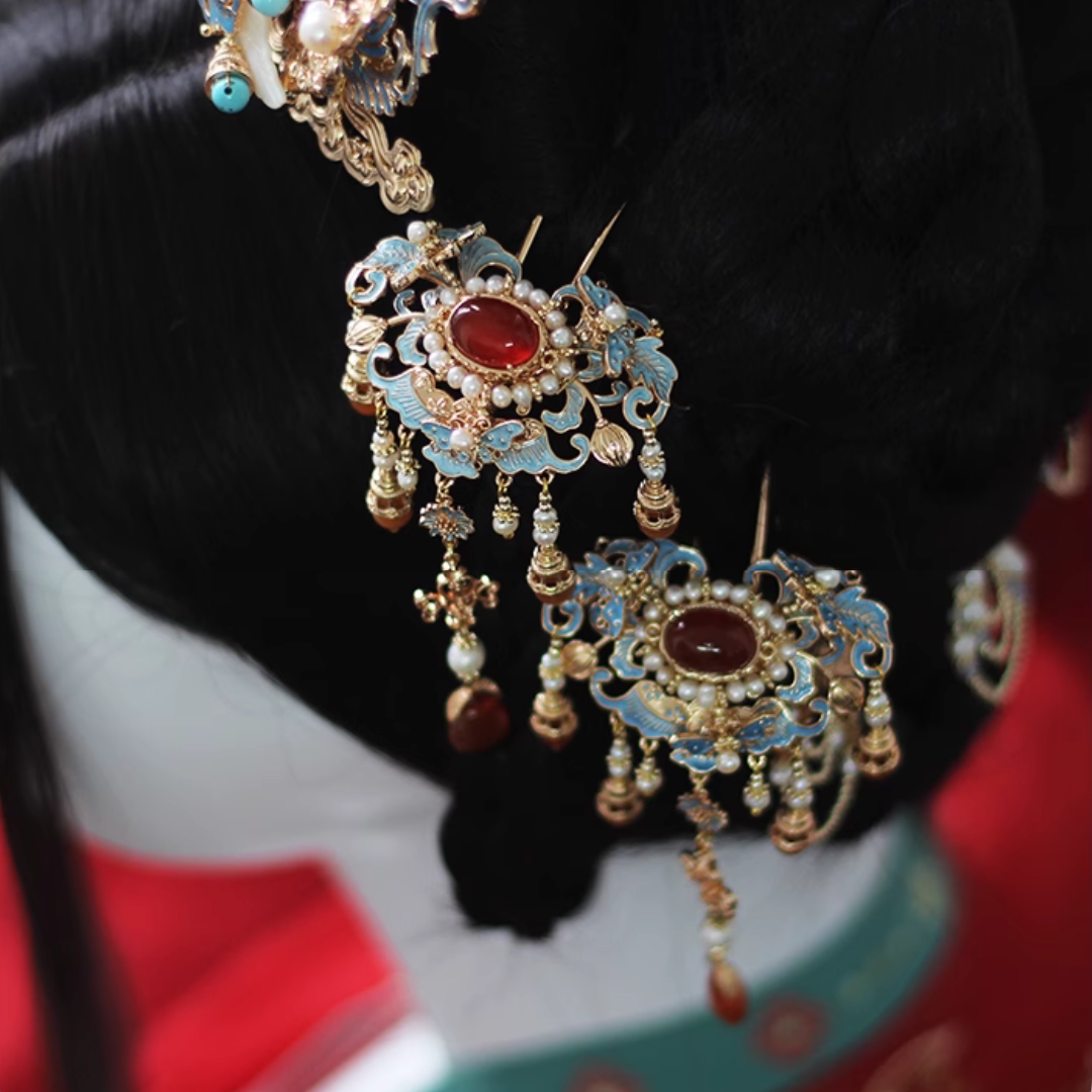 Moshang Yan 陌上烟 Mist on the Country Path Bian Zan Side Tassel Hairpin