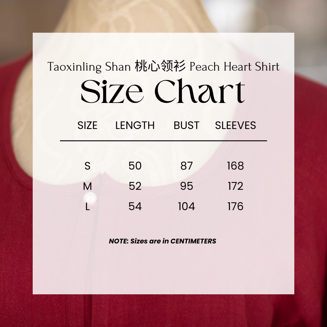 Tao Xin 桃心 Peach Heart Tang Dynasty Daily Peach Collar Tanling Shirt
