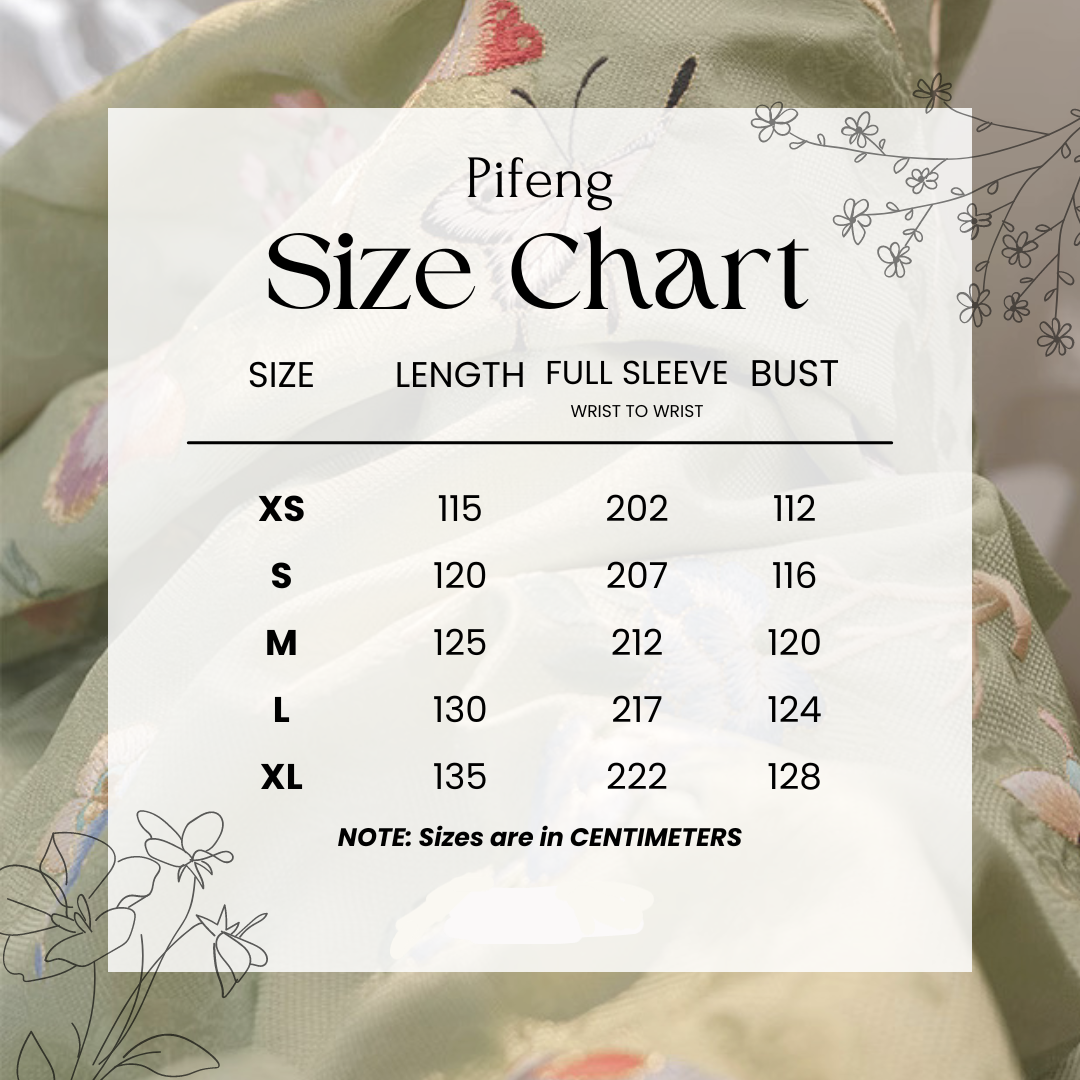 Baidie 百蝶披风 Veste des Cent Papillons Pifeng de la Fin de la Dynastie Ming