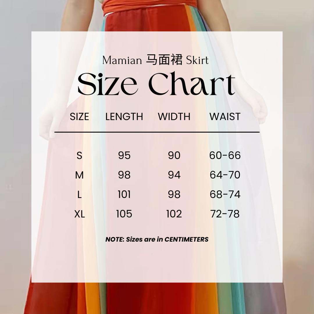 Cai Hong 彩虹 Rainbow Song Ming Jupe Mamian en mousseline de soie