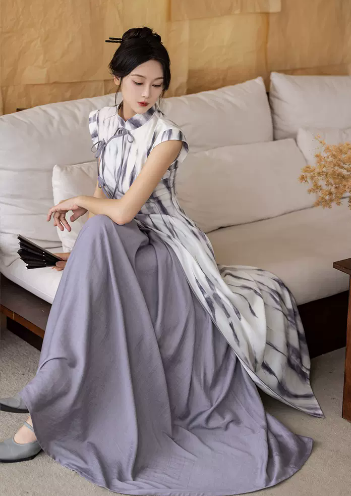 Mist 云烟 Robe Qipao moderne 2 pièces