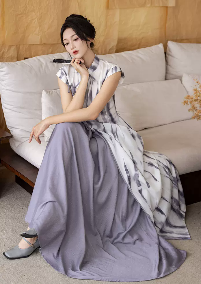 Mist 云烟 Robe Qipao moderne 2 pièces