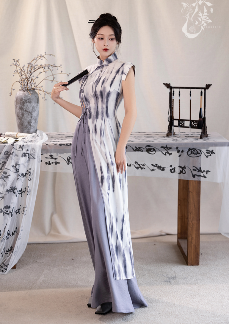Mist 云烟 Robe Qipao moderne 2 pièces