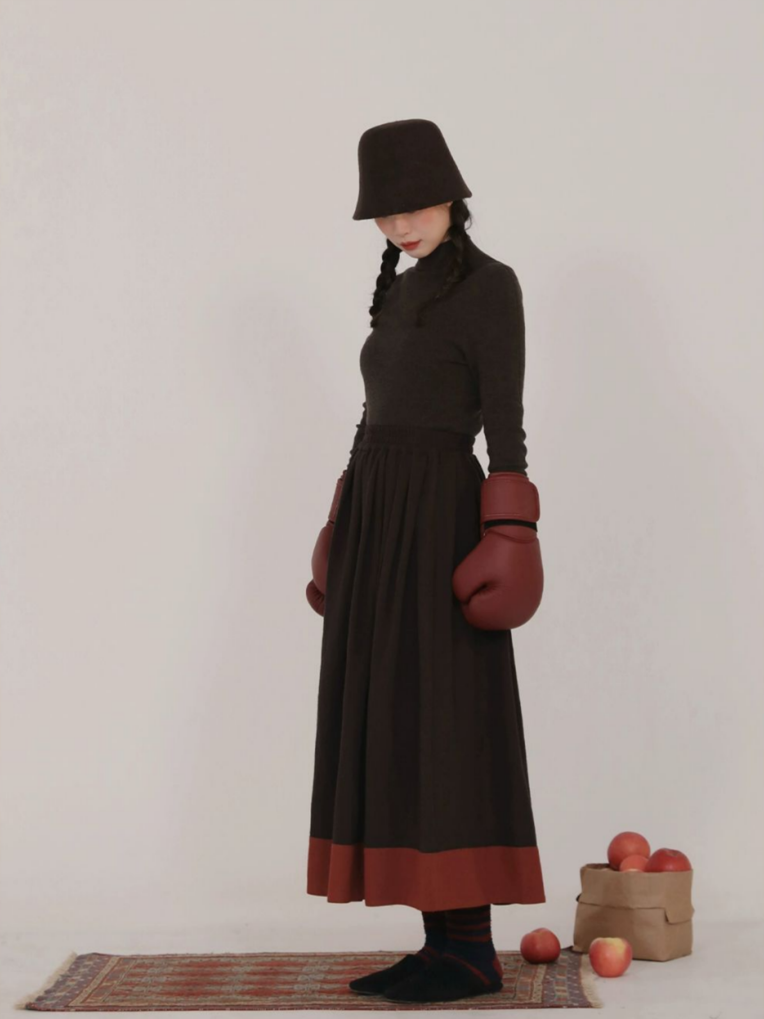 Yue Chuan 越川 Climbing Rivers Modernized Jin Dynasty Cotton Blend Ru Jacket & Cotton Zhequn Skirt Set