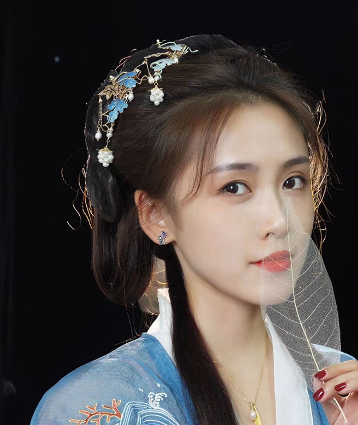 Pu Tao Jing 葡萄精 Grape Spirit New Chinese Style Pearl Hairclips